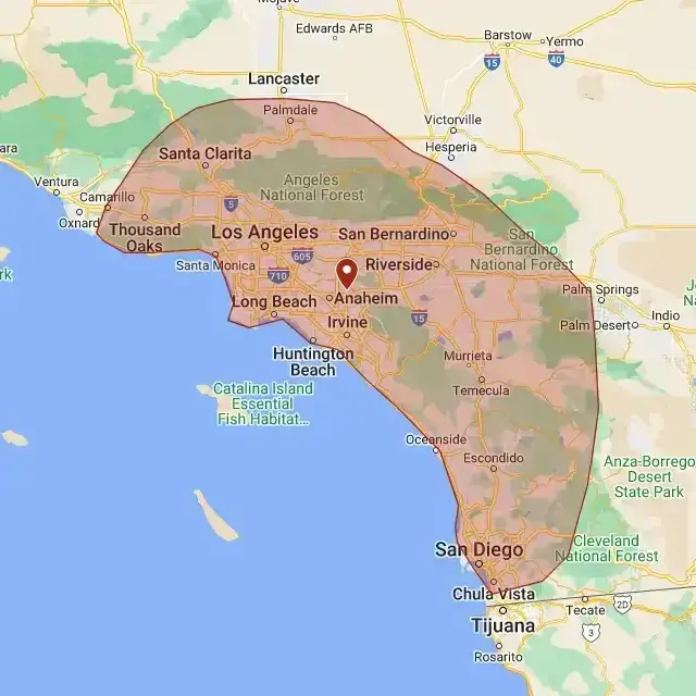 Pure LED Lighting Service Area Map